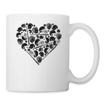 Baseball Fan Heart Vintage - Tasse - Weiß - Rechts