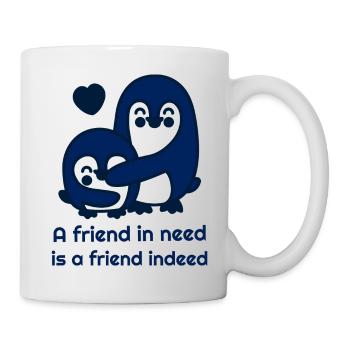 A friend in need is a friend indeed. Cute penguins - Mug - white - Right