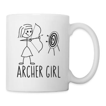 Archery Bow Archer Girl Vintage - Mug - white - Right
