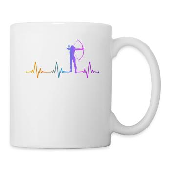 Archery Bow Archer Girl Heartbeat - Mug - white - Right