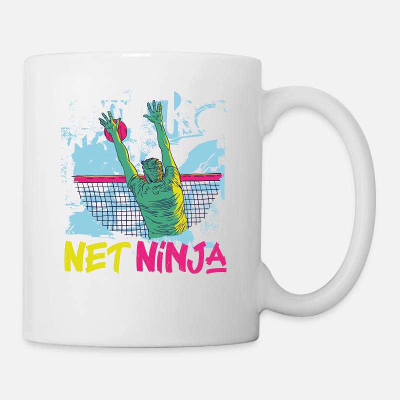 Joueur de volleyball Équipe Ninja 80s - Mug blanc - blanc
