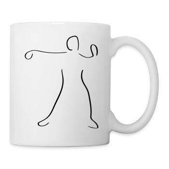 Qigong Line Art – Minimalistisch - Tasse - Weiß - Rechts