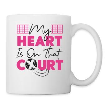 Équipe de volley-ball Mon cœur est - Mug blanc - blanc - Droite