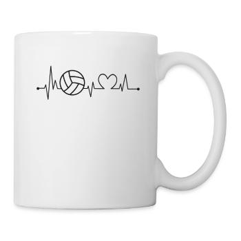 Volleyball Player Team Heartbeat - Mug - white - Right