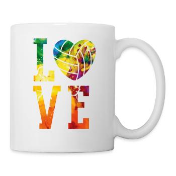 Aquarelle de l’équipe de volley-ball - Mug blanc - blanc - Droite