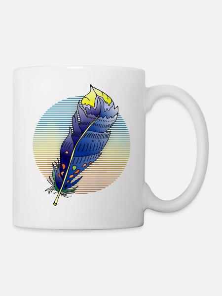Feder - Tasse - Weiß