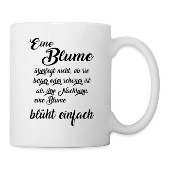 Eine Blume - Tasse - Weiß - Rechts