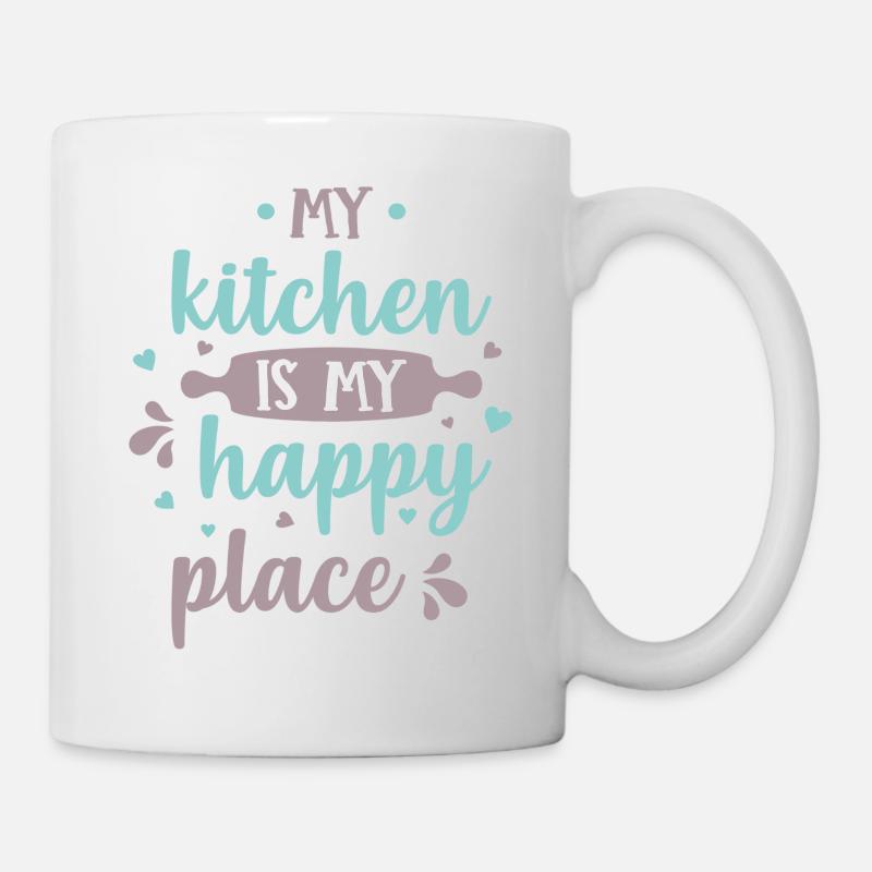 My Kitchen Is My Happy Place - Mug blanc - blanc