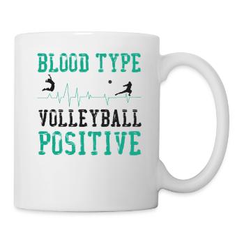 Groupe sanguin de l’équipe de volleyball - Mug blanc - blanc - Droite