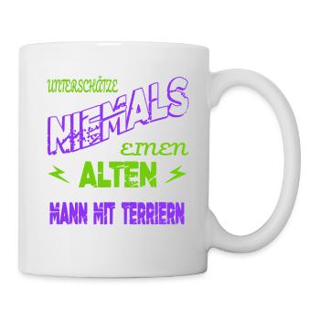 alter mann humor spaß vatertag welpe boxer bday - Tasse - Weiß - Rechts