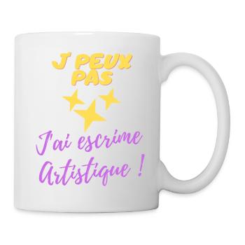 j peux pas j ai escrime artistique - Mug blanc - blanc - Droite