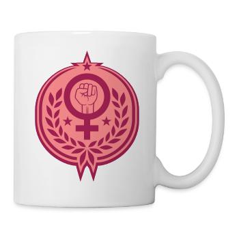 Droits des femmes Couronne de laurier Symbole Faust - Mug blanc - blanc - Droite
