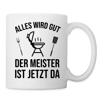 Grill Grillen Meister Lustiger Spruch - Tasse - Weiß - Rechts