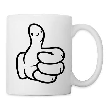 Cute Face Hand Thumb - Mug - white - Right