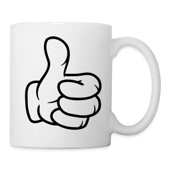 Daumen hoch Comic Hand - Tasse - Weiß - Rechts