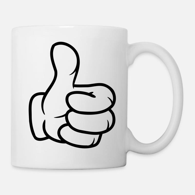 Pouce levé Main comique - Mug blanc - blanc