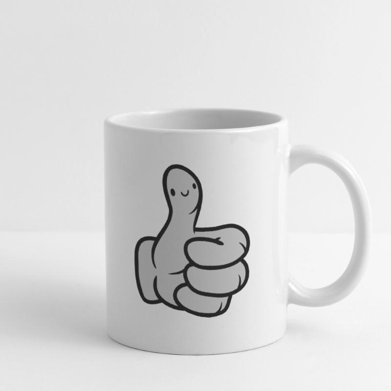 Face Comic Hand Thumb Mug