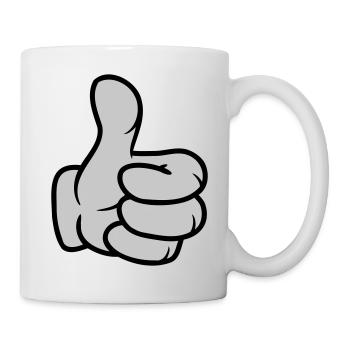 Comic Hand Daumen hoch - Tasse - Weiß - Rechts