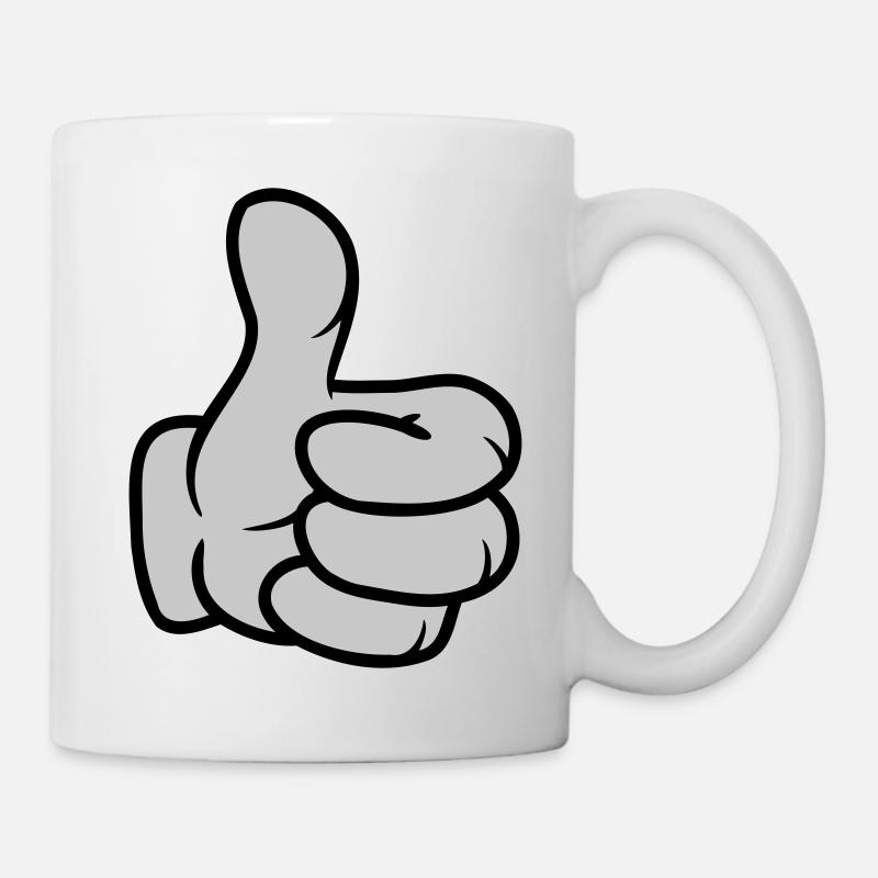 Comic Hand Daumen hoch - Tasse - Weiß