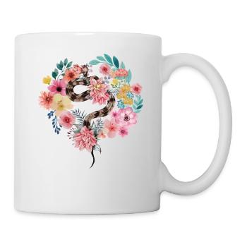 Snake Serpent Flower Floral - Mug - white - Right