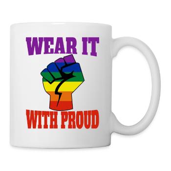 Mois de la fierté Love Gay Queer Gay bi - Mug blanc - blanc - Droite