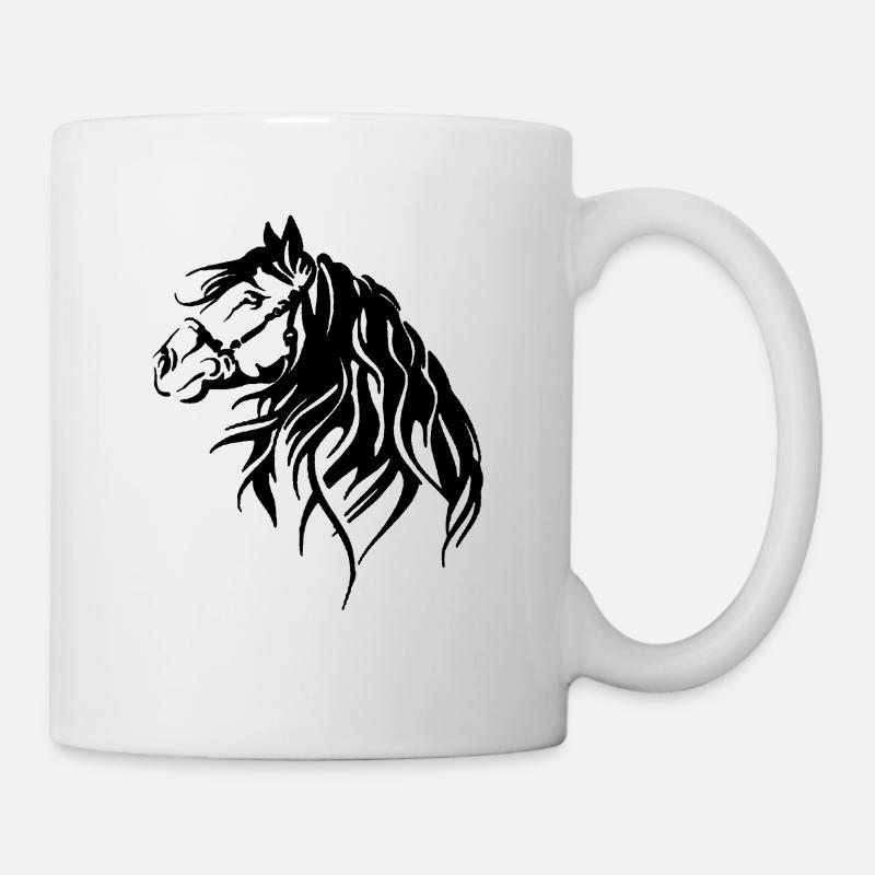 tête de cheval - Mug blanc - blanc