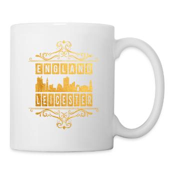 Leicester England UK City Skyline Gold Ornament - Mug - white - Right
