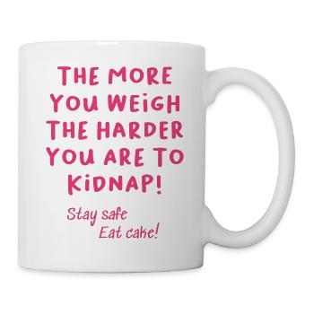 Drôle de T-shirt disant avec des calories - Mug blanc - blanc - Droite