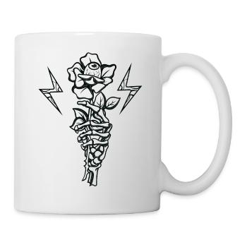 Skeleton Hand holding a Rose - Gothic - Mug - white - Right