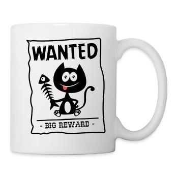 Chat Wanted! Cat wanted by the police, humor - Mug - white - Right