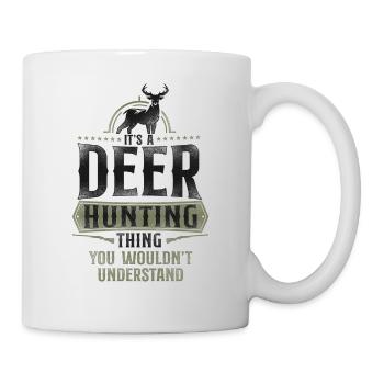Buck Deer Hunting Hunter Vintage - Tasse - Weiß - Rechts