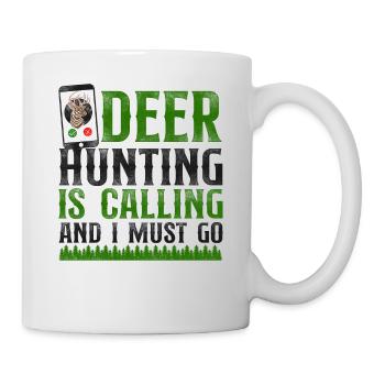 Buck Deer Hunting Hunter Téléphone - Mug blanc - blanc - Droite