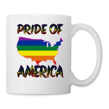pride america queer schwul lesbisch liebe bi trans - Tasse - Weiß - Rechts