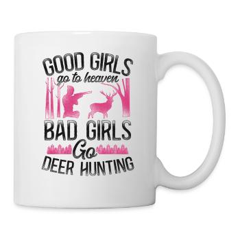 Buck Deer Chasse Hunter Girl - Mug blanc - blanc - Droite