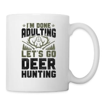 Buck Deer Hunting Hunter Vintage - Tasse - Weiß - Rechts