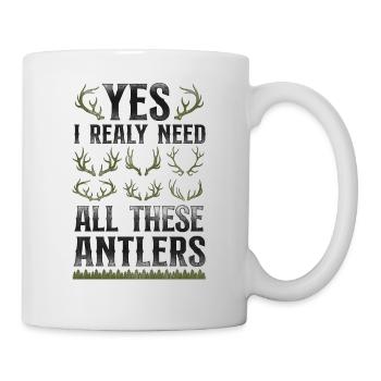 Buck Deer Hunting Hunter Vintage - Mug blanc - blanc - Droite