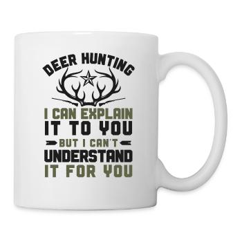 Buck Deer Hunting Hunter Vintage - Tasse - Weiß - Rechts