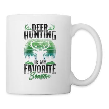 Buck Deer Hunting Hunter Vintage - Tasse - Weiß - Rechts