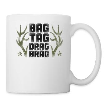 Buck Deer Hunting Hunter Vintage - Tasse - Weiß - Rechts
