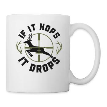 Buck Deer Hunting Hunter Vintage - Mug blanc - blanc - Droite