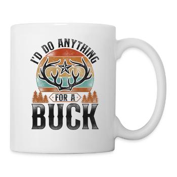 Buck Deer Hunting Hunter Pun - Tasse - Weiß - Rechts