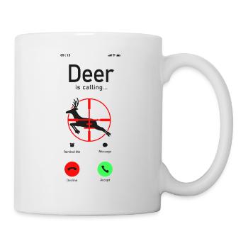 Buck Deer Hunting Hunter Téléphone - Mug blanc - blanc - Droite
