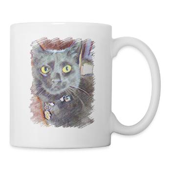 schwarze Katze, unser Liebling, Minya 02 - Tasse - Weiß - Rechts