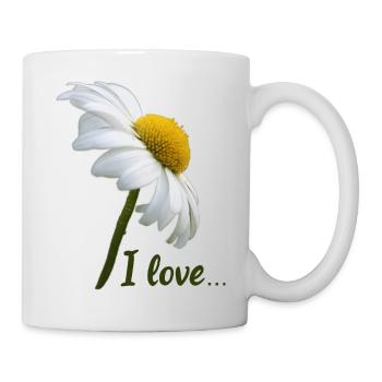 Daisies I love white flower marguerite - Mug - white - Right