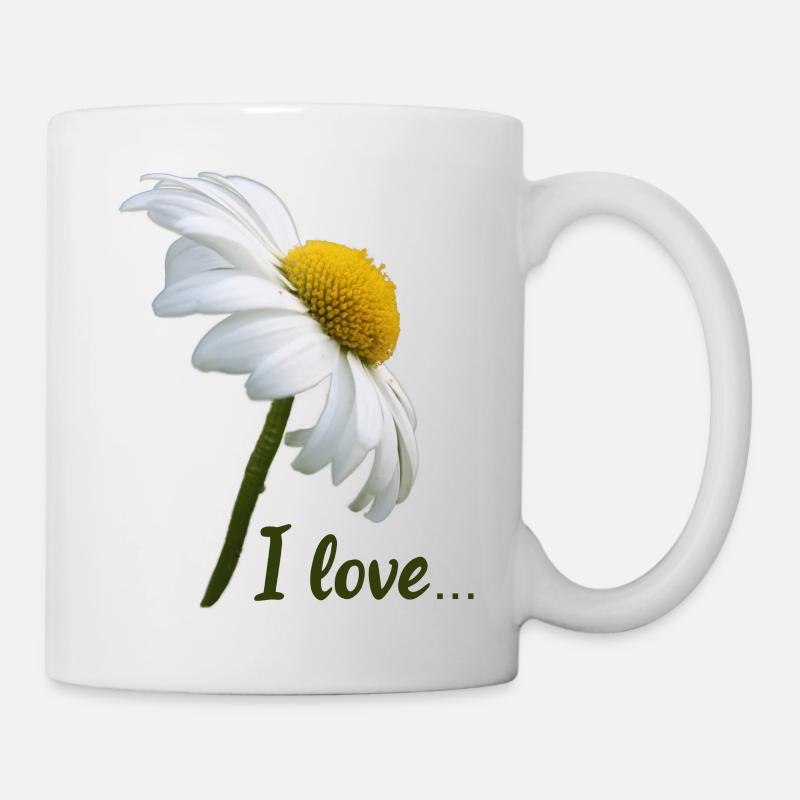 Marguerites J’adore la marguerite à fleurs blanches - Mug blanc - blanc
