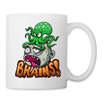 Poulpe mangeant du cerveau - Mug blanc - blanc - Droite