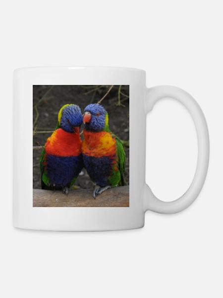 Zweisamkeit der Loris - Tasse - Weiß