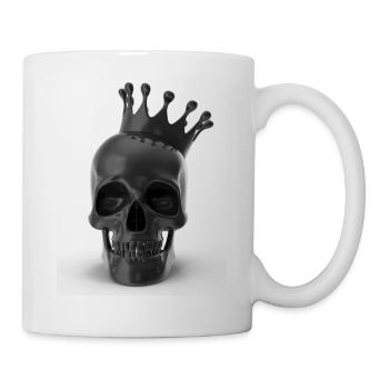 Crâne noir avec couronne 3D - Mug blanc - blanc - Droite