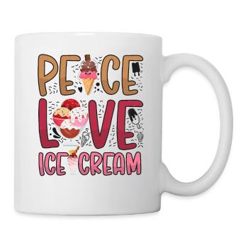 Cône de crème glacée Peace Love Ice - Mug blanc - blanc - Droite