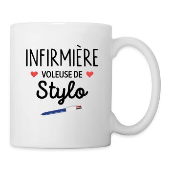 Infirmière voleuse de stylo - Cadeau infirmière - Mug blanc - blanc - Droite